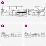  Set vanjskih sofa 6 kom. Bijela i crna | shoptok.hr