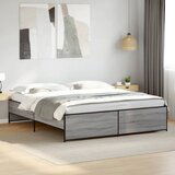 Maison Chic Posteljni okvir - Dvoposteljna postelja - Zakonska postelja siva sonoma 200x200 cm inž. les in kovina-J5530, (21771229) | Shoptok.si