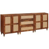 vidaXL Kredenca 3 pcs Rjava 180 x 33 x 75 cm Trden mangov les | Shoptok.si