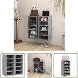The Living Store Omarica za čevlje 2 kosa betonsko siva 31,5x35x70 cm iverna pl. - Omara Za Čevlje, (21744702) | Shoptok.si