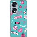  Silikonska maska za Huawei Honor 70 Love Print tirkizna Cene