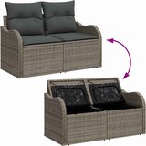  Sjedeća garnitura za vrt 5 pcs Siva Poliratan, čelik i staklo | shoptok.hr