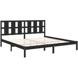  Posteljni okvir črn iz trdne borovine 200x200 cm, (20648502) | Shoptok.si