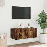  Zidni TV ormarić s LED svjetlima boja hrasta 80x35x31 cm | Eponuda.com