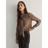Reserved bluza z okrasnim vozlom - bež Cene