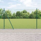 vidaXL zavarena žičana ograda sa 13 flanged postovima Zelena 1.4x50 m Čelik | shoptok.hr