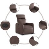 vidaXL Električna naslonjač na podizanje od umjetne kože smeđi | shoptok.hr
