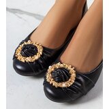 Gemre Black ballet flats with a golden ornament Antoinette | shoptok.hr