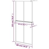 Pregrada za tuš s policom crna 90x195 cm staklo ESG i aluminij | Eponuda.com