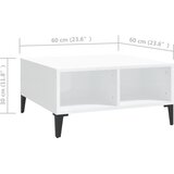  Stolić za kavu bijeli 60 x 60 x 30 cm od konstruiranog drva | shoptok.hr