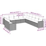  11-dijelni set vrtnih sofa od poliratana s jastucima bež | shoptok.hr
