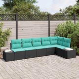  Sjedeća garnitura za vrt 6 kom. Crna poliratan 184 x 62 x 85 cm | shoptok.hr