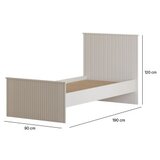 Hanah home Rb-185-10 Matte White Single Bedstead Cene