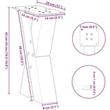  Noge za stolić X-oblika 2 kom prirodni čelik 28x(42-43)cm čelik | shoptok.hr