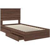  Krevet s od storage Smeđi hrast 100 x 200 cm Konstruirano drvo | shoptok.hr