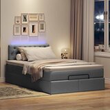 vidaXL Otomanska postelja z vzmetnico siv 120x200 cm blago Cene