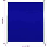 vidaXL Uvlačiva bočna tenda za terasu 160 x 300 cm plava | shoptok.hr