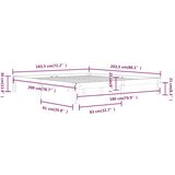 Okvir za krevet od masivnog drva bijeli 180 x 200 cm veliki | shoptok.hr