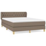  Box spring postelja z vzmetnico taupe 140x190 cm blago | Shoptok.si