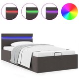 Furnova Dvižni posteljni okvir LED temno sivo blago 100x200 cm, (21939558) | Shoptok.si
