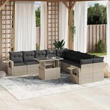  11-dijelni set vrtnih sofa poliratan s jastucima svijetlosivi | shoptok.hr