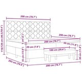 Box spring krevet Tamnozelena 200 x 200 cm Baršun | shoptok.hr