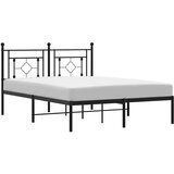  Metalni okvir za krevet s uzglavljem crni 140x200 cm | shoptok.hr