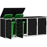  Skladište za kanta za smeće for 4 Bins 240L Nehrđajući čelik - Crna 4 | shoptok.hr