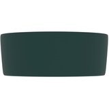  Luksuzni okrugli umivaonik mat tamnozeleni 40 x 15 cm keramički | shoptok.hr