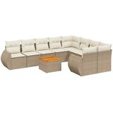  10-dijelni set vrtnih sofa s jastucima bež od poliratana 70 x 62 x 69 cm | shoptok.hr