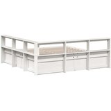  Knjižna postelja brez vzmetnice bela 200x200 cm trdna borovina | Shoptok.si