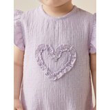 Sinsay Muslin pamučni romper s volanima i aplikacijom srca | shoptok.hr