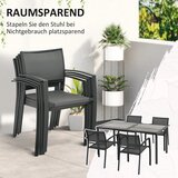  Vrtni namještaj vrtna sjedeća garnitura 1 stol 4 stolice 150 x 87 x 72 cm siva | shoptok.hr