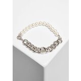 Urban Classics Accessoires Pearl bracelet with flat chain silver | shoptok.hr