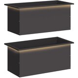  Vrtna posuda za sadnju s LED svjetlom 2 kom. Crna - Crna 40 x 80 x 40 cm 2 | shoptok.hr