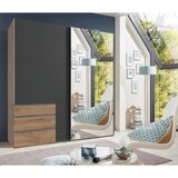 MID.YOU omara z drsnimi vrati, barve grafita, barve hrasta | Shoptok.si