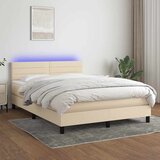  box spring s madracem LED krem 140x200 cm od tkanine | shoptok.hr