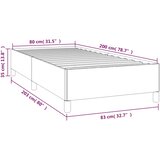  Okvir za krevet bez madraca plava 80x200cm od tkanine | shoptok.hr