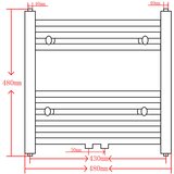  Crni kupaonski radijator za centralno grijanje zaobljeni 480 x 480 mm | shoptok.hr