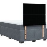 vidaXL Box spring postelja z vzmetnico temno siva 120x200 cm žamet | Shoptok.si