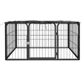  Ograda za pse s 4 panela crna 100 x 50 cm čelik obložen prahom | Eponuda.com