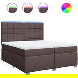 vidaXL Box spring postelja z vzmetnico temno rjav 200x200 cm blago, (21306821) Cene