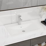 vidaXL Keramični umivalnik pravokoten bel z odprtino za pipo 60x46 cm Cene