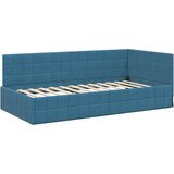 vidaXL Kutni okvir kreveta s uzglavljem Plava 90 x 190 cm Baršun | shoptok.hr