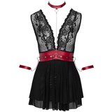 Cottelli Bondage - čipkasta babydoll s trakom za vrat (črna) - XL | Shoptok.si