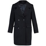 Trendyol Black Oversize Button Closure Stamp Coat Cijene