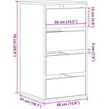  Kutna komoda s ladicama boja artisian hrast 40x41x76 cm drveni | shoptok.hr