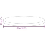 vidaXL Nepremična površina Svetlo rjava Ø 50 x 2.5 cm Trda hrastovina | Shoptok.si