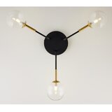 Jupiter 2039 - Luster na šipci BURANO 3xG9/10W/230V crna/zlatna/prozirna | Eponuda.com