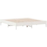  Knjižna postelja brez vzmetnice bela 180x200 cm trdna borovina | Shoptok.si